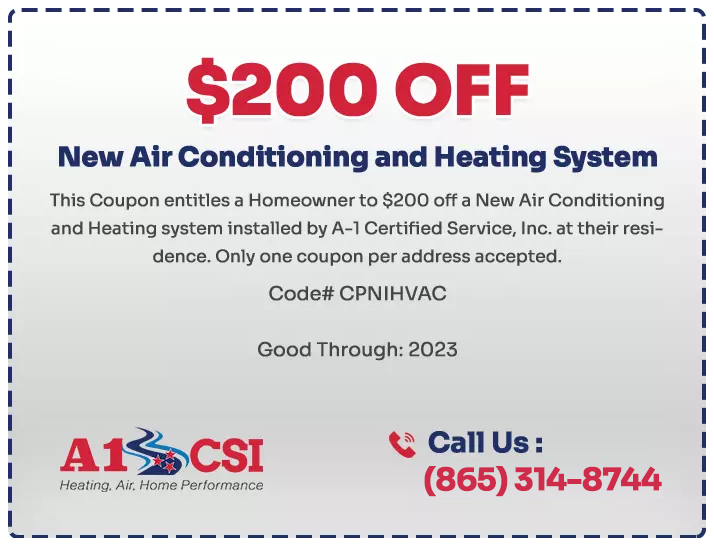HVAC Promotions Knoxville, TN A1 Certified Service, Inc.